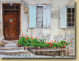 "Geraniums - La Petite Rue, Ste. Colombe"